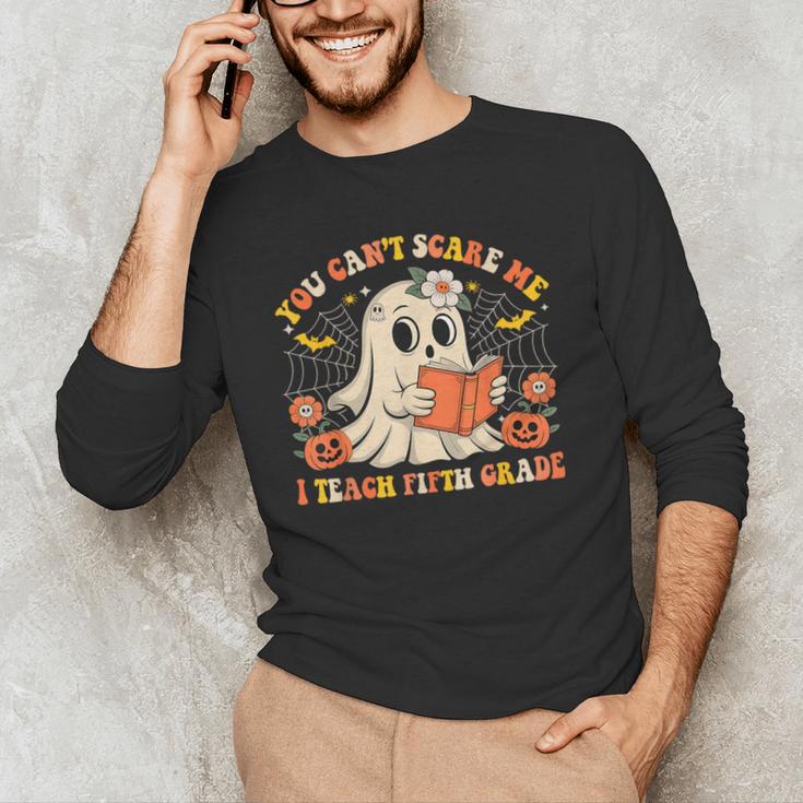 You Can't Scare Me I Teach Fifth Grade Halloween Teacher Men's Long Sleeve T-Shirt, novelty gifts, funny gifts