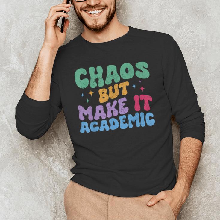 Chaos But Make It Academic Teacher Back To School Men's Long Sleeve T-Shirt, novelty gifts, funny gifts Chaos But Make It Academic Teacher Back To School Men's Long Sleeve T-Shirt, novelty gifts, funny gifts
