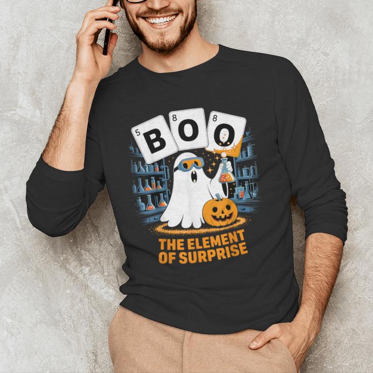Chemistry Boo Ghost Element Of Surprise Science Teacher Tee Men's Long Sleeve T-Shirt, novelty gifts, funny gifts