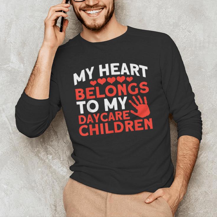 Childcare My Heart Belongs To Children Daycare Teacher Men Women Men's Long Sleeve T-Shirt, novelty gifts, funny gifts