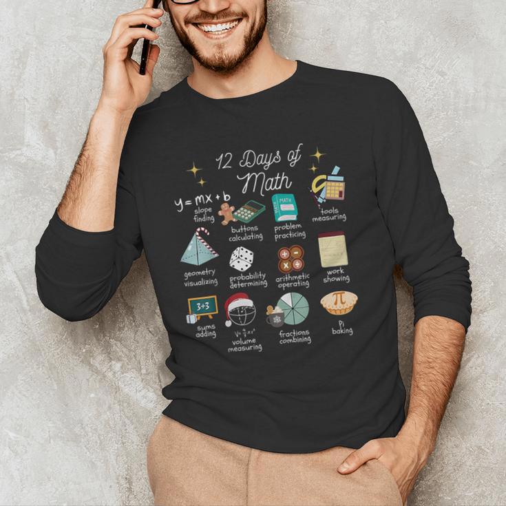 Christmas 12 Days Of Math Math Teacher Xmas STEM STEMS Men's Long Sleeve T-Shirt, novelty gifts, funny gifts Christmas 12 Days Of Math Math Teacher Xmas STEM STEMS Men's Long Sleeve T-Shirt, novelty gifts, funny gifts