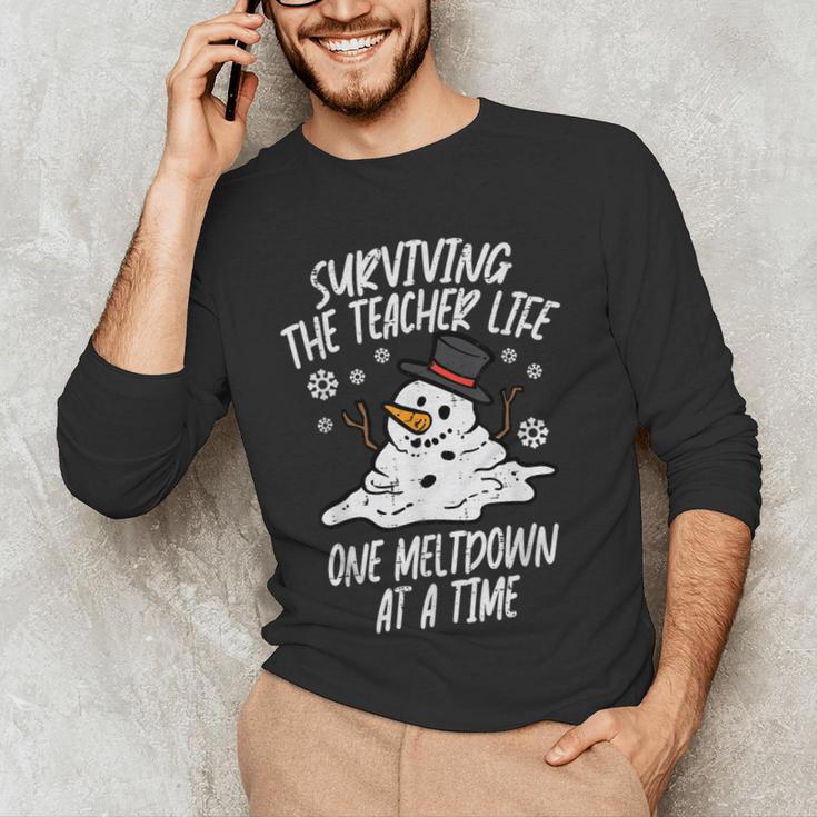 Christmas Surviving Teacher Life Meltdown Xmas Women Men Men's Long Sleeve T-Shirt, novelty gifts, funny gifts Christmas Surviving Teacher Life Meltdown Xmas Women Men Men's Long Sleeve T-Shirt, novelty gifts, funny gifts
