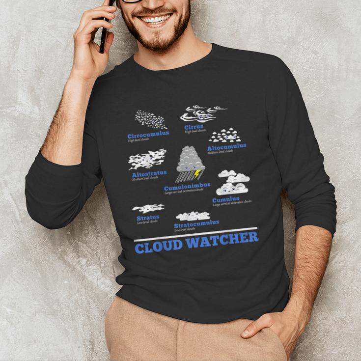 Cloud Watcher Cloud Types Science Student Teacher Cute Faces Men's Long Sleeve T-Shirt, novelty gifts, funny gifts Cloud Watcher Cloud Types Science Student Teacher Cute Faces Men's Long Sleeve T-Shirt, novelty gifts, funny gifts