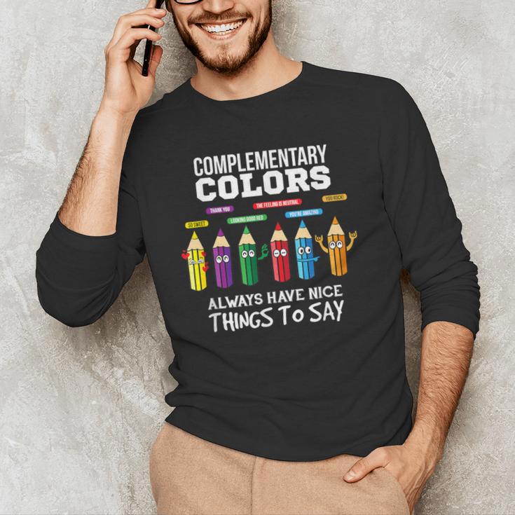 Complementary Colors Pun Artist Art Teacher T-Shirt Men's Long Sleeve T-Shirt, novelty gifts, funny gifts Complementary Colors Pun Artist Art Teacher T-Shirt Men's Long Sleeve T-Shirt, novelty gifts, funny gifts
