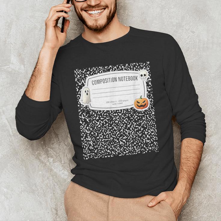 Composition Notebook Costume Adult Halloween For Teacher Men's Long Sleeve T-Shirt, novelty gifts, funny gifts