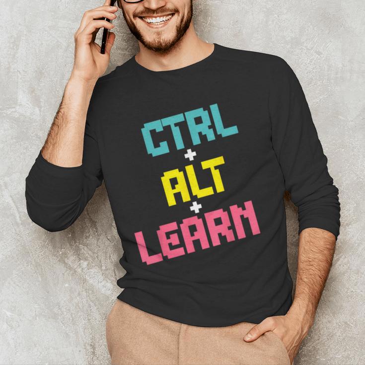 Computer Teacher Back To School Kids Ctrl Alt Learn Men's Long Sleeve T-Shirt, novelty gifts, funny gifts
