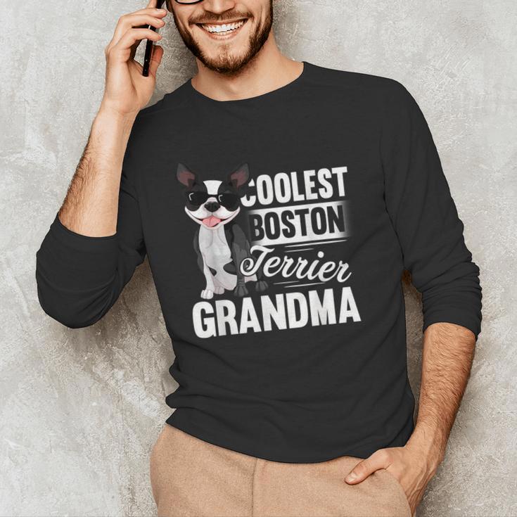 Coolest Boston Terrier Grandma Dog Men's Long Sleeve T-Shirt, novelty gifts, funny gifts