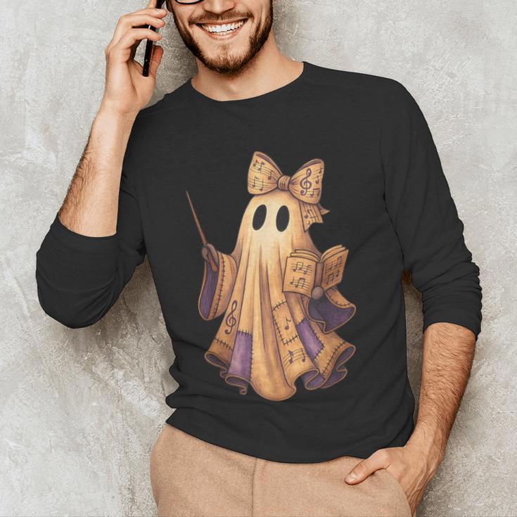 Coquette Music Note Patchwork Ghost Music Teacher Halloween Men's Long Sleeve T-Shirt, novelty gifts, funny gifts Coquette Music Note Patchwork Ghost Music Teacher Halloween Men's Long Sleeve T-Shirt, novelty gifts, funny gifts