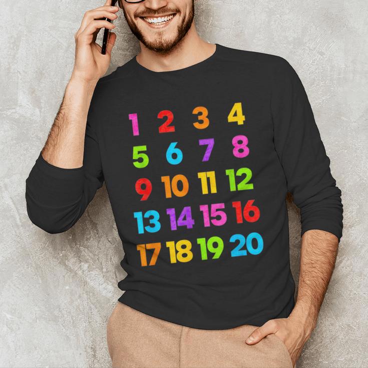 Counting 1-10 Learn To Count Number School Kids Teacher Men's Long Sleeve T-Shirt, novelty gifts, funny gifts