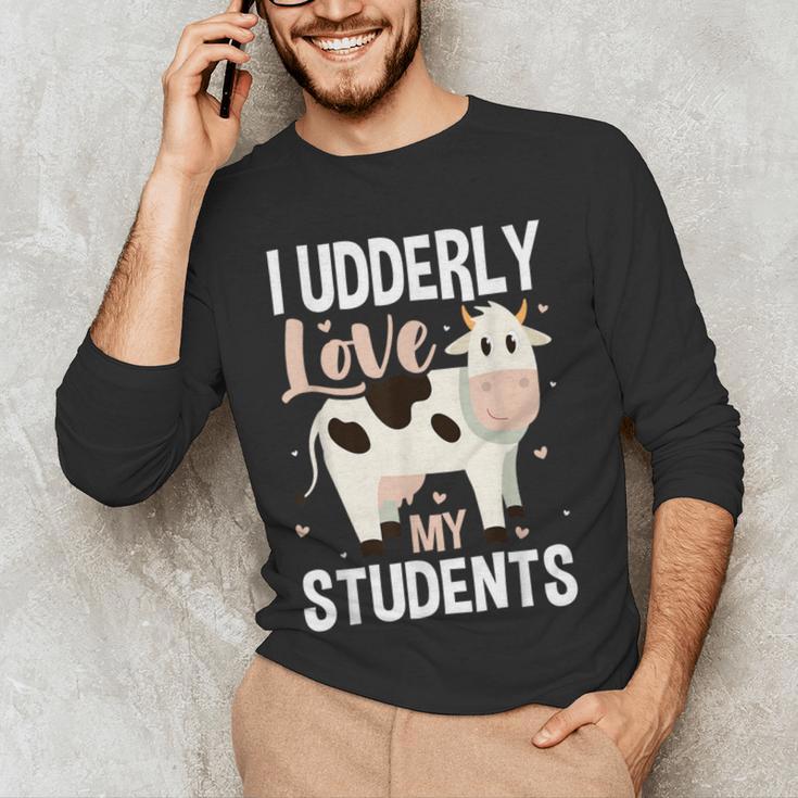 Cow Teacher Lover Men's Long Sleeve T-Shirt, novelty gifts, funny gifts