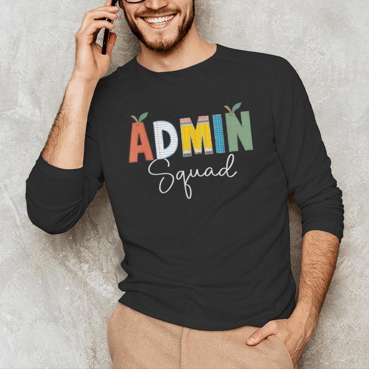 Cute Admin Squad Crew Team Back To School Teacher For Men Women Men's Long Sleeve T-Shirt, novelty gifts, funny gifts Cute Admin Squad Crew Team Back To School Teacher For Men Women Men's Long Sleeve T-Shirt, novelty gifts, funny gifts