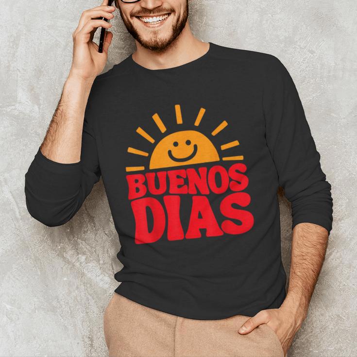 Cute Bilingual Spanish Teacher Buenos Dias Sunshine Men's Long Sleeve T-Shirt, novelty gifts, funny gifts