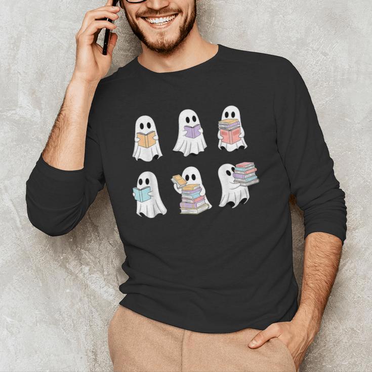 Cute Boo Ghost Reading Books Halloween Librarian Teacher Kid Men's Long Sleeve T-Shirt, novelty gifts, funny gifts Cute Boo Ghost Reading Books Halloween Librarian Teacher Kid Men's Long Sleeve T-Shirt, novelty gifts, funny gifts
