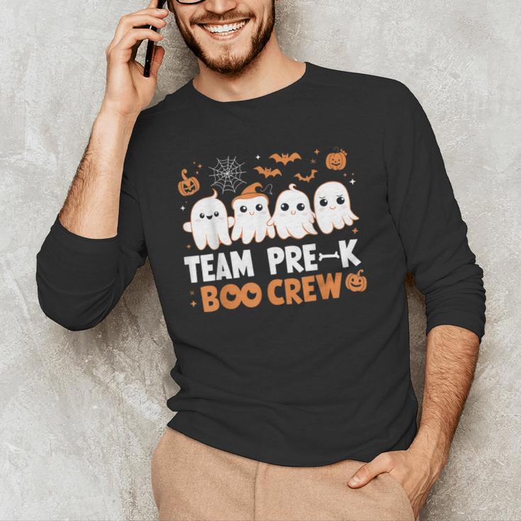 Cute Ghosts Pre-K Boo Crew Teachers Halloween Party Team For Men Women Kids Men's Long Sleeve T-Shirt, novelty gifts, funny gifts Cute Ghosts Pre-K Boo Crew Teachers Halloween Party Team For Men Women Kids Men's Long Sleeve T-Shirt, novelty gifts, funny gifts