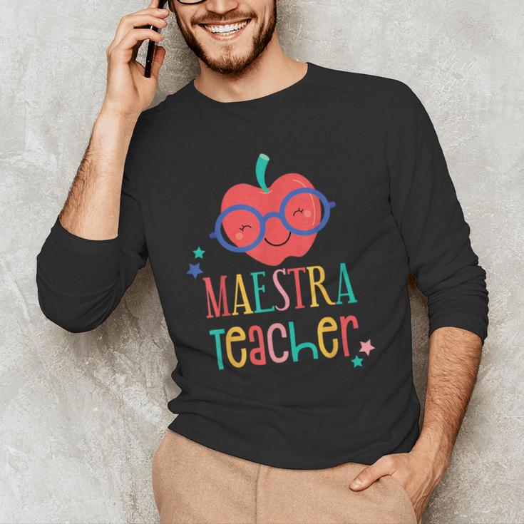 Cute Maestra Teacher Men's Long Sleeve T-Shirt, novelty gifts, funny gifts