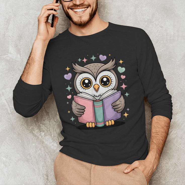 Cute Reading Owl Book Lover Teacher Librarian Bookworm Men's Long Sleeve T-Shirt, novelty gifts, funny gifts Cute Reading Owl Book Lover Teacher Librarian Bookworm Men's Long Sleeve T-Shirt, novelty gifts, funny gifts