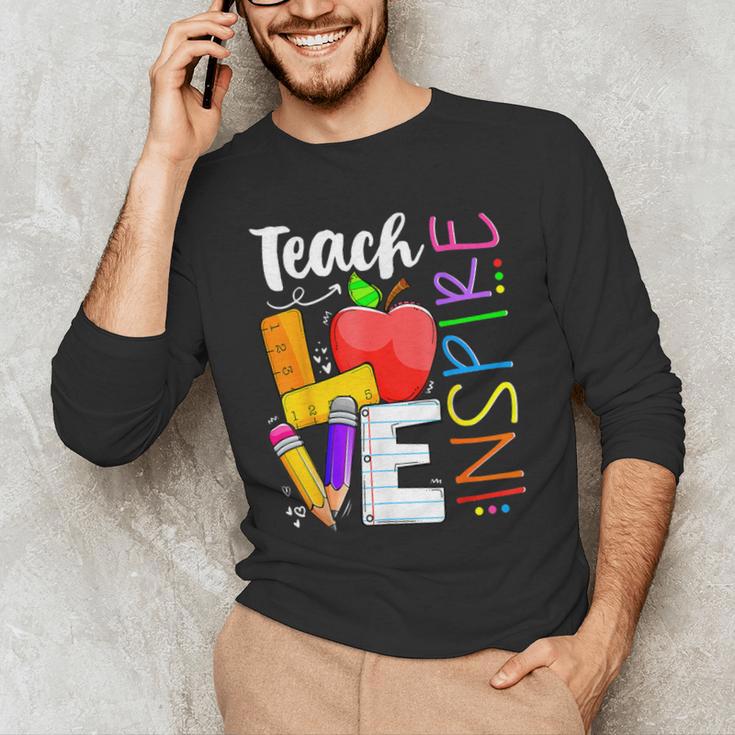 Cute Teach Love And Inspire Men Women Teacher Men's Long Sleeve T-Shirt, novelty gifts, funny gifts Cute Teach Love And Inspire Men Women Teacher Men's Long Sleeve T-Shirt, novelty gifts, funny gifts