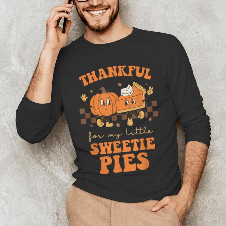 Cute Thanksgiving Teacher Thankful For My Sweetie Pies Mom Men's Long Sleeve T-Shirt, novelty gifts, funny gifts