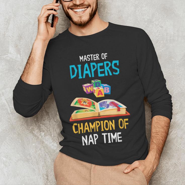 Daycare Provider Master Of Diapers Childcare Teacher Men's Long Sleeve T-Shirt, novelty gifts, funny gifts Daycare Provider Master Of Diapers Childcare Teacher Men's Long Sleeve T-Shirt, novelty gifts, funny gifts