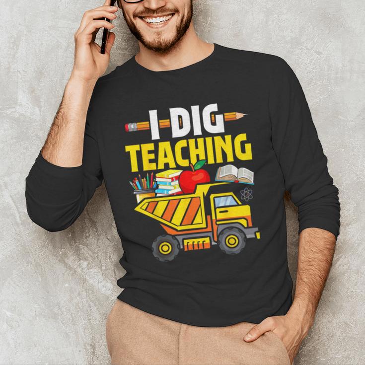 I Dig Teaching Dump Truck Construction Back School Teacher Men's Long Sleeve T-Shirt, novelty gifts, funny gifts I Dig Teaching Dump Truck Construction Back School Teacher Men's Long Sleeve T-Shirt, novelty gifts, funny gifts