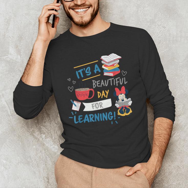 Disney Minnie Mouse Beautiful Day For Learning Teacher's Day Men's Long Sleeve T-Shirt, novelty gifts, funny gifts Disney Minnie Mouse Beautiful Day For Learning Teacher's Day Men's Long Sleeve T-Shirt, novelty gifts, funny gifts