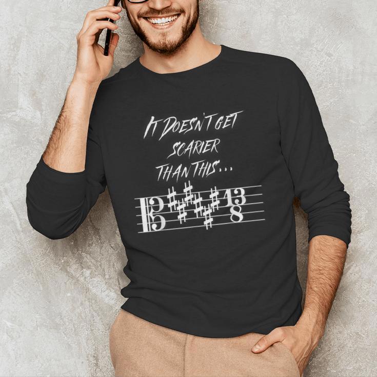 It Doesn't Get Scarier Halloween Music Teacher Costume For Men Women Men's Long Sleeve T-Shirt, novelty gifts, funny gifts
