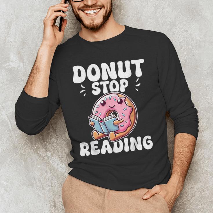 Donut Stop Reading Kawaii Teacher Preschool Kindergarten Men's Long Sleeve T-Shirt, novelty gifts, funny gifts