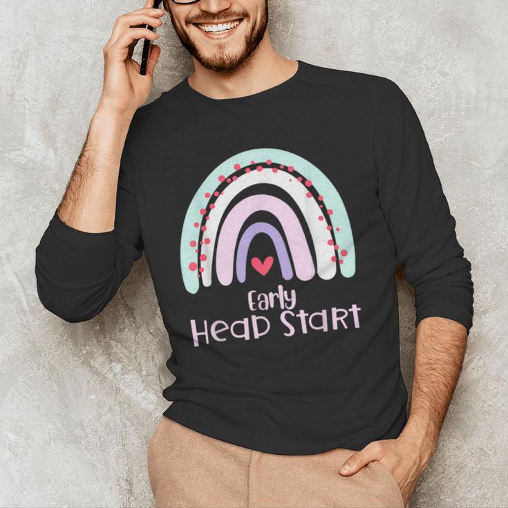 Early Headstart Cute Retro Rainbow Teachers Men's Long Sleeve T-Shirt, novelty gifts, funny gifts