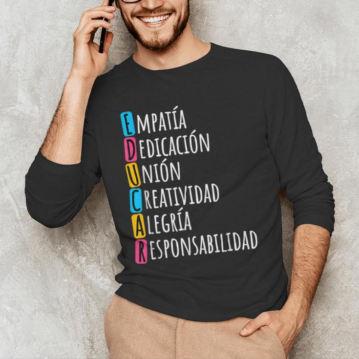 Educar Bilingual Spanish Teacher Men's Long Sleeve T-Shirt, novelty gifts, funny gifts Educar Bilingual Spanish Teacher Men's Long Sleeve T-Shirt, novelty gifts, funny gifts
