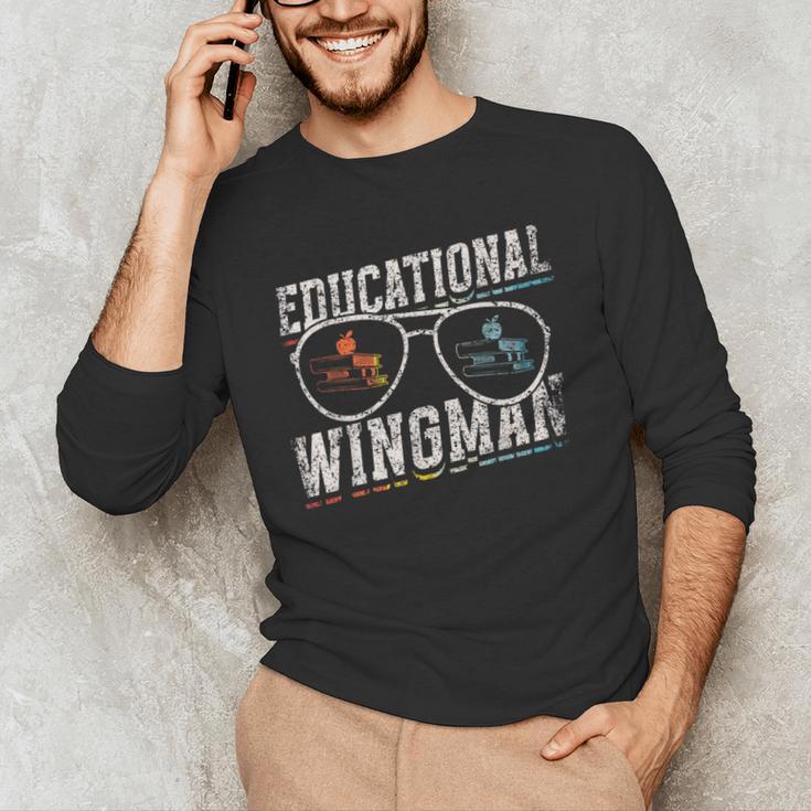 Educational Wingman Assisting Teacher Teaching Assistant Men's Long Sleeve T-Shirt, novelty gifts, funny gifts Educational Wingman Assisting Teacher Teaching Assistant Men's Long Sleeve T-Shirt, novelty gifts, funny gifts