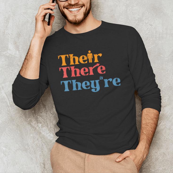 English Teacher Their There Theyre Grammar Men Women Men's Long Sleeve T-Shirt, novelty gifts, funny gifts