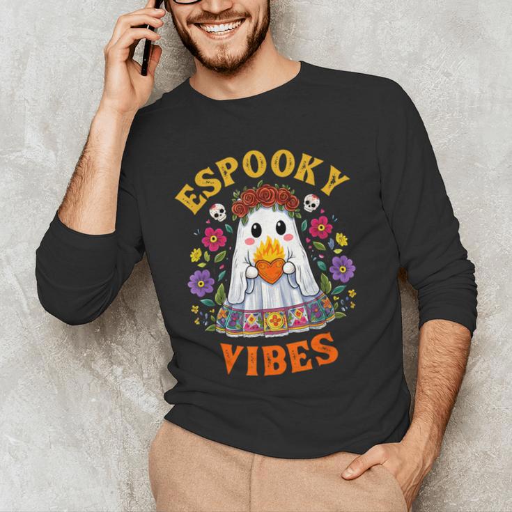 Espooky Vibes Spanish Mexican Halloween Ghost Teachers Men's Long Sleeve T-Shirt, novelty gifts, funny gifts Espooky Vibes Spanish Mexican Halloween Ghost Teachers Men's Long Sleeve T-Shirt, novelty gifts, funny gifts
