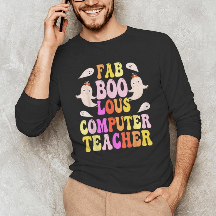 Faboolous COMPUTER TEACHER Costume This Is My Spooky Mom Dad Men's Long Sleeve T-Shirt, novelty gifts, funny gifts