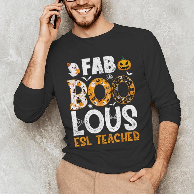 Faboolous ESL ESOL Teacher Spooky Teacher Halloween Costume For Men Women Men's Long Sleeve T-Shirt, novelty gifts, funny gifts Faboolous ESL ESOL Teacher Spooky Teacher Halloween Costume For Men Women Men's Long Sleeve T-Shirt, novelty gifts, funny gifts