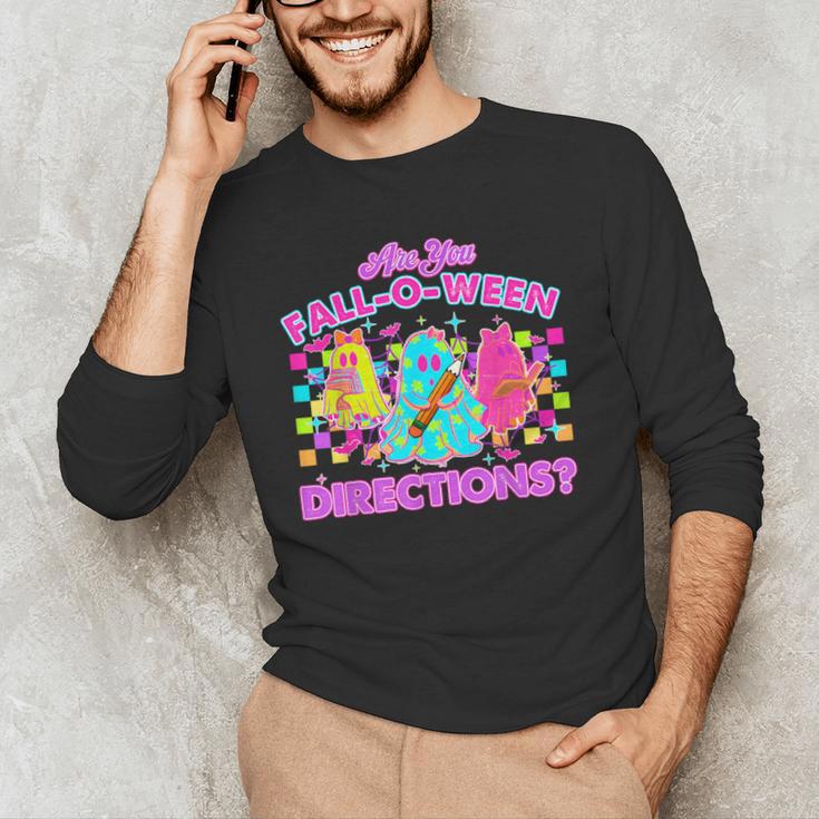 Are You Fall-O-Ween Directions Teacher Ghost Halloween Men's Long Sleeve T-Shirt, novelty gifts, funny gifts Are You Fall-O-Ween Directions Teacher Ghost Halloween Men's Long Sleeve T-Shirt, novelty gifts, funny gifts