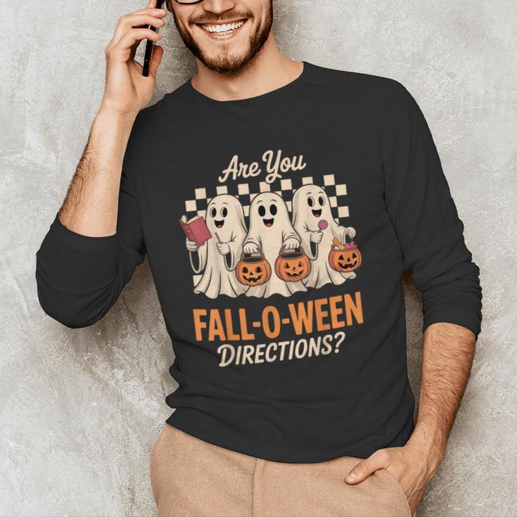 Are You Fall O Ween Directions Teacher Halloween Boo Ghost Men's Long Sleeve T-Shirt, novelty gifts, funny gifts Are You Fall O Ween Directions Teacher Halloween Boo Ghost Men's Long Sleeve T-Shirt, novelty gifts, funny gifts