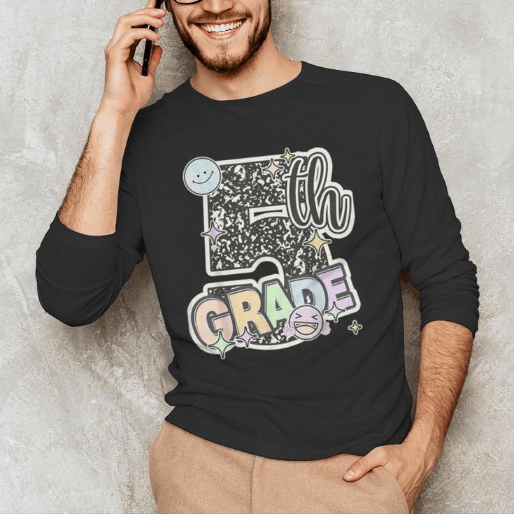 First Day Of Fifth Grade Composition Notebook Teacher Men's Long Sleeve T-Shirt, novelty gifts, funny gifts