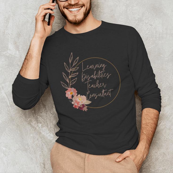Floral Learning Disabilities Teacher Consultant SPED Teacher Men's Long Sleeve T-Shirt, novelty gifts, funny gifts