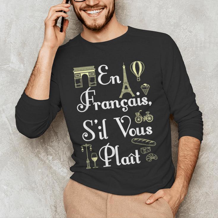 French Teacher En Francais S'Il Vous Plait End Of Year Men's Long Sleeve T-Shirt, novelty gifts, funny gifts French Teacher En Francais S'Il Vous Plait End Of Year Men's Long Sleeve T-Shirt, novelty gifts, funny gifts