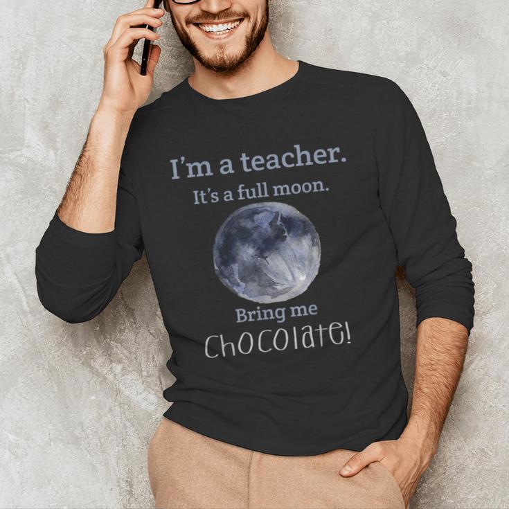 Full Moon Teacher Humor For Men Women Girls Kids Men's Long Sleeve T-Shirt, novelty gifts, funny gifts