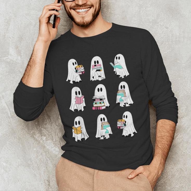 Ghost Reading Books Spooky Librarian Teacher Women Men's Long Sleeve T-Shirt, novelty gifts, funny gifts Ghost Reading Books Spooky Librarian Teacher Women Men's Long Sleeve T-Shirt, novelty gifts, funny gifts