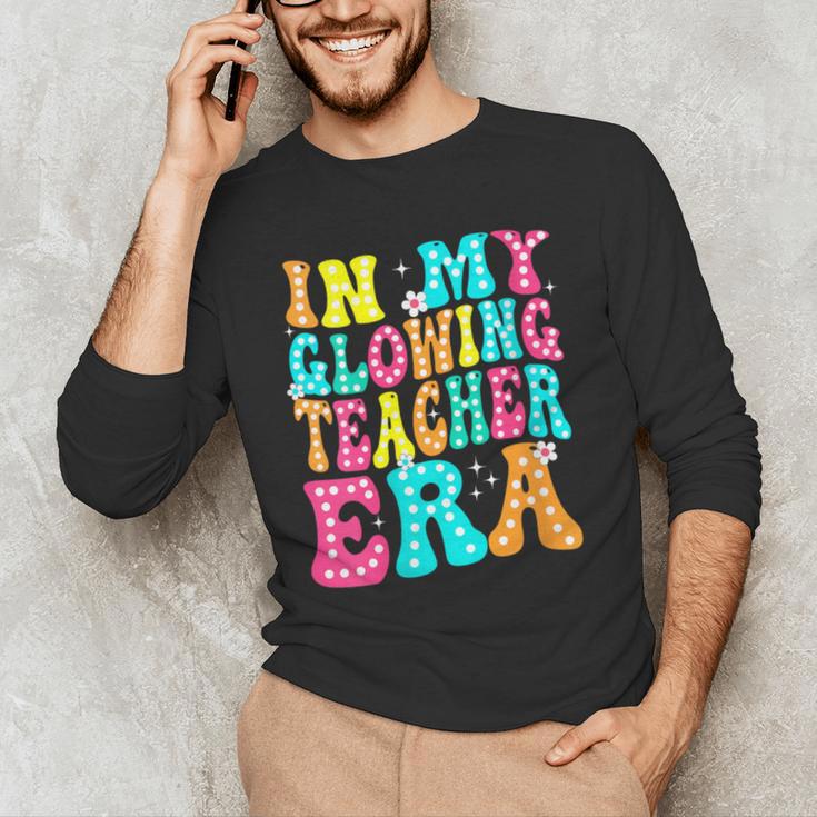 In My Glowing Teacher Era Groovy Colorful Bright Men's Long Sleeve T-Shirt, novelty gifts, funny gifts In My Glowing Teacher Era Groovy Colorful Bright Men's Long Sleeve T-Shirt, novelty gifts, funny gifts