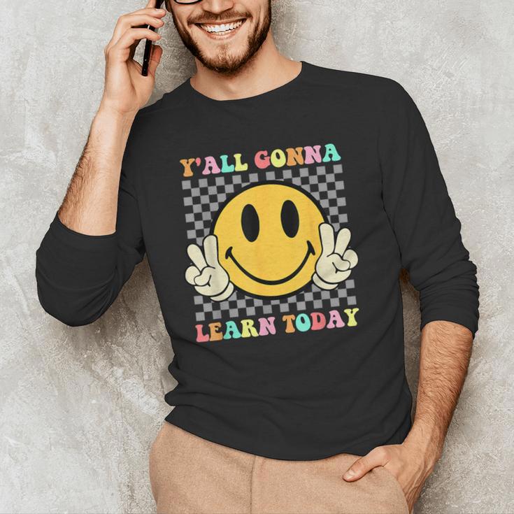 You All Gonna Learn Today Shirt Retro Groovy Teacher Life Men's Long Sleeve T-Shirt, novelty gifts, funny gifts You All Gonna Learn Today Shirt Retro Groovy Teacher Life Men's Long Sleeve T-Shirt, novelty gifts, funny gifts