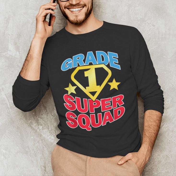 Grade 1 Super Squad Superhero Teacher Team Men's Long Sleeve T-Shirt, novelty gifts, funny gifts Grade 1 Super Squad Superhero Teacher Team Men's Long Sleeve T-Shirt, novelty gifts, funny gifts