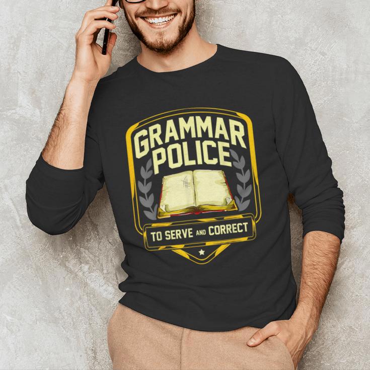 Grammar Police To Serve And Correct English Teacher Men's Long Sleeve T-Shirt, novelty gifts, funny gifts Grammar Police To Serve And Correct English Teacher Men's Long Sleeve T-Shirt, novelty gifts, funny gifts
