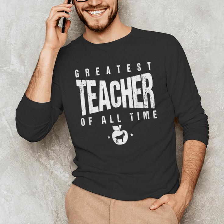 Greatest Teacher Of All Time Teachers Day 1 Teacher Goat Men's Long Sleeve T-Shirt, novelty gifts, funny gifts Greatest Teacher Of All Time Teachers Day 1 Teacher Goat Men's Long Sleeve T-Shirt, novelty gifts, funny gifts