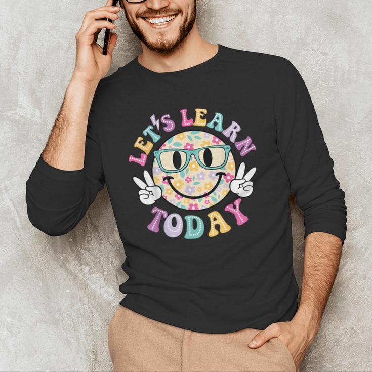 Groovy Retro Lets Learn Today Teacher Student Back To School Men's Long Sleeve T-Shirt, novelty gifts, funny gifts Groovy Retro Lets Learn Today Teacher Student Back To School Men's Long Sleeve T-Shirt, novelty gifts, funny gifts