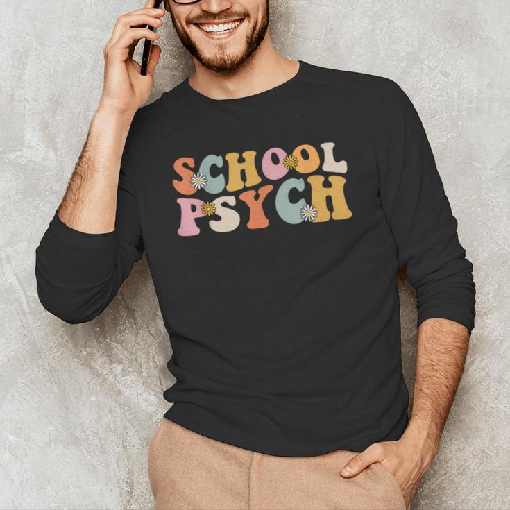 Groovy Retro School Psych Teacher School Psychologist For Men Women Girls Kids Men's Long Sleeve T-Shirt, novelty gifts, funny gifts Groovy Retro School Psych Teacher School Psychologist For Men Women Girls Kids Men's Long Sleeve T-Shirt, novelty gifts, funny gifts