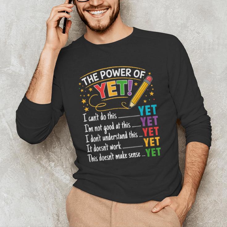 Growth Mindset Teacher Power Of Yet Inspirational Men's Long Sleeve T-Shirt, novelty gifts, funny gifts Growth Mindset Teacher Power Of Yet Inspirational Men's Long Sleeve T-Shirt, novelty gifts, funny gifts