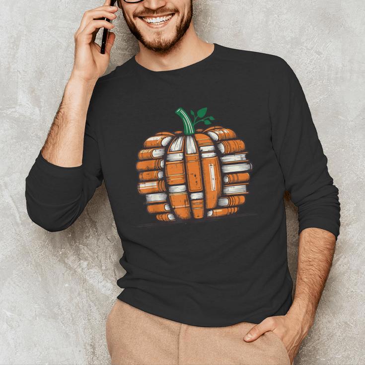 Halloween Books Pumpkin Reading Teacher Fall Men Women Men's Long Sleeve T-Shirt, novelty gifts, funny gifts Halloween Books Pumpkin Reading Teacher Fall Men Women Men's Long Sleeve T-Shirt, novelty gifts, funny gifts